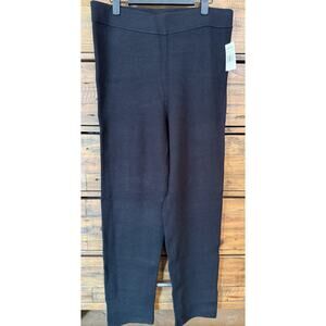 Good American Women's Sz 4-XL Black Double Knit Rib Slim Pant Pull On NWT